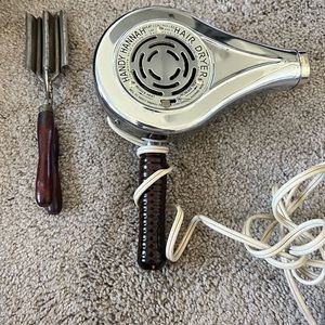 Vintage Handy Hannah hair dryer and vintage crimper.